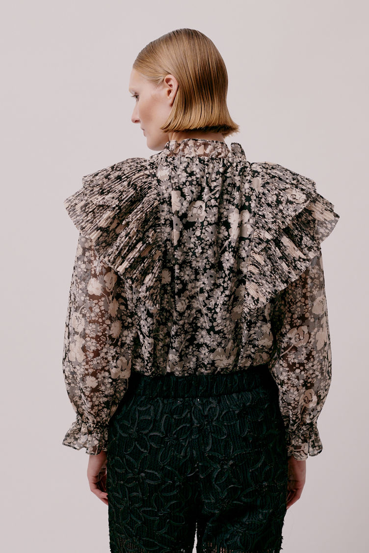 Hofmann CopenhagenJuliette Blouse - Black Print